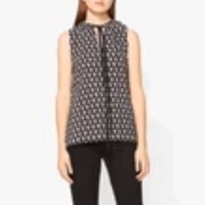 NWT PROENZA SCHOULER SLEEVELESS PRINTED TOP - BLACK/ ECRU FLOWER